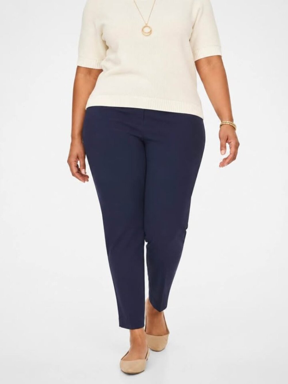 J.Jill Wearever Smooth-Fit Slim Leg Navy  Knit Corpcore Neutral Pants [size XLp]